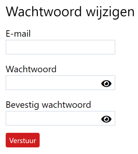 Change password screen